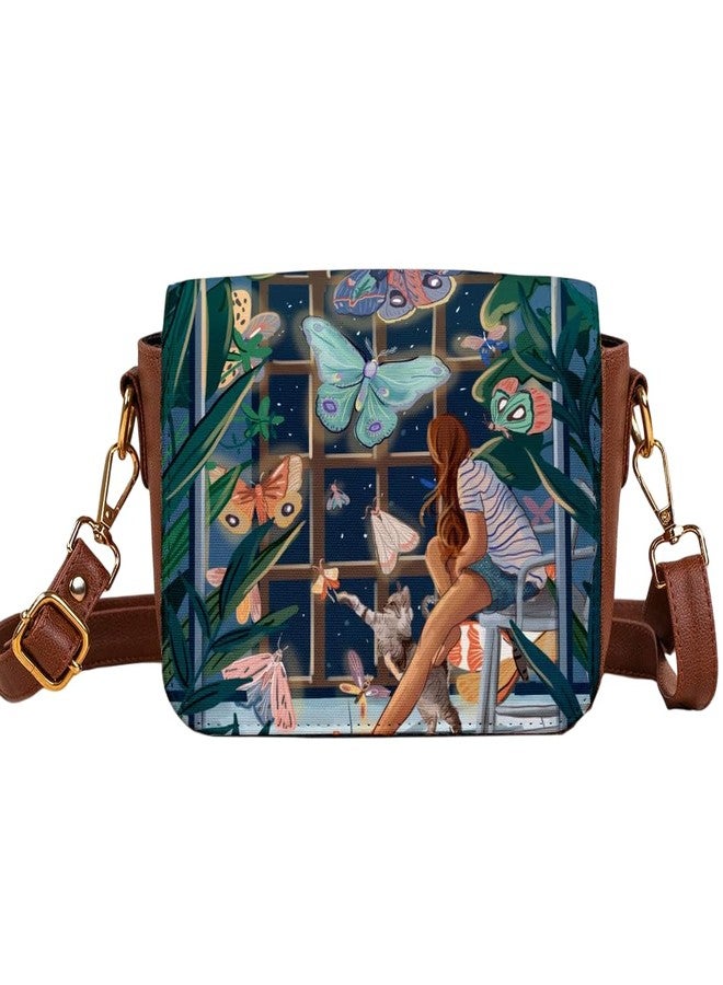 Kalankit Shoulder Bag for Woman | Vegan Leather Sling Bags for Women | Compact Crossbody Purse, Stylish Side Sling Bag & Gift for Woman| Night Magic - Image 1